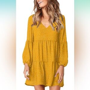 Tunic V Neck Casual Loose Flowy Swing Shift Dress